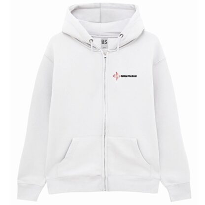 FELPA BIANCA PREMIUM CON ZIP E STAMPE FRONTE RETRO